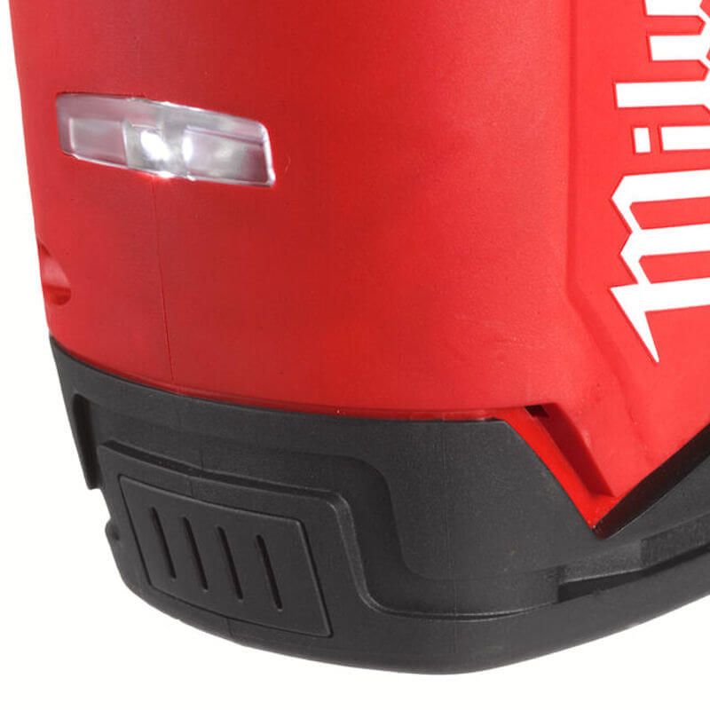 Close-up of Milwaukee M18 FUEL™ 4-Mode SDS+ Rotary Hammer, highlighting the Tri-LED light for improved visibility in dark work environments Close-up of Milwaukee M18 FUEL™ 4-Mode SDS+ Rotary Hammer, highlighting the Tri-LED light for improved visibility in dark work environments